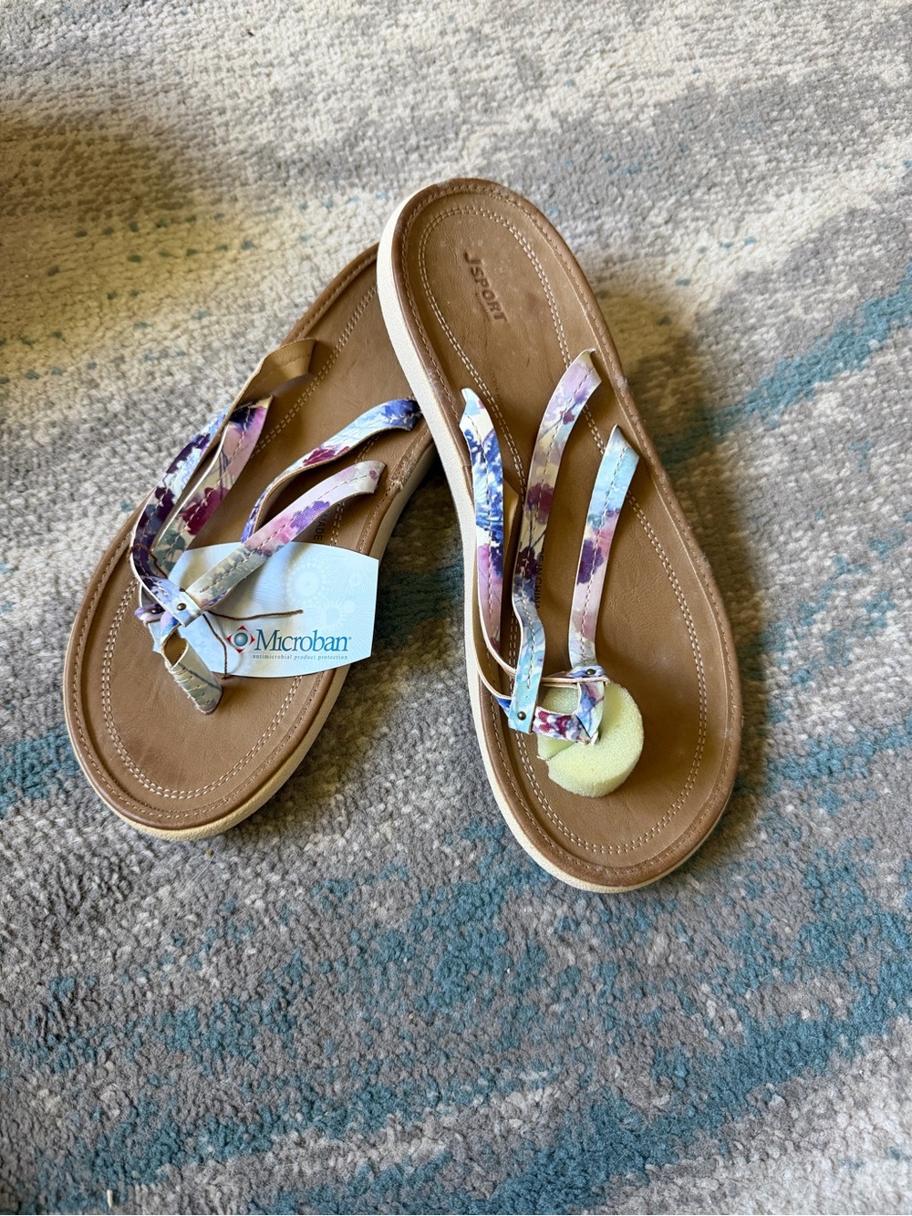 Women's Size 9.5 JSport by Jambu Sandals withMulticolor Floral Straps